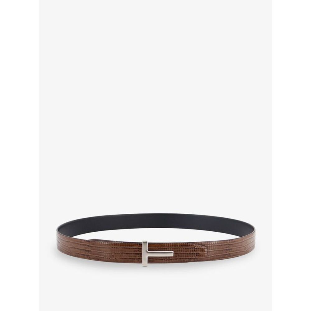 Tom Ford Men Crocodile-Effect Leather Belt